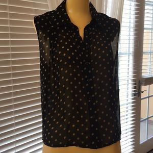 Black blouse w/ polka dots